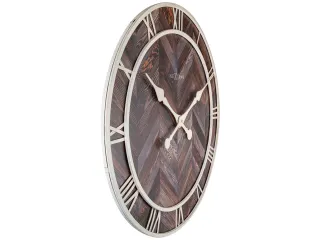 Wandklok Ø58cm Hout/Metaal Donkerbruin Roman Vintage Romeinse cijfers - 2