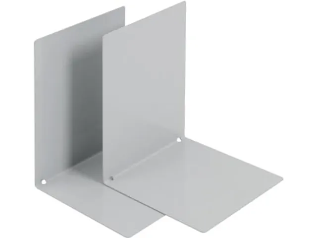 Boekensteun metaal, set van 2 stuks, grijs