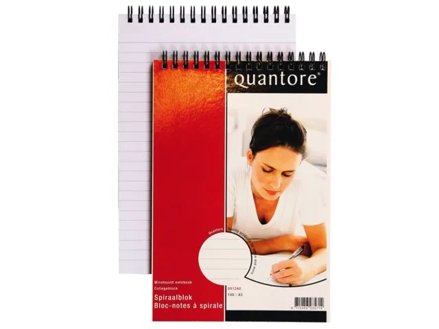 Bloc-notes Quantore A5 ligné spirale 100 feuilles 70g
