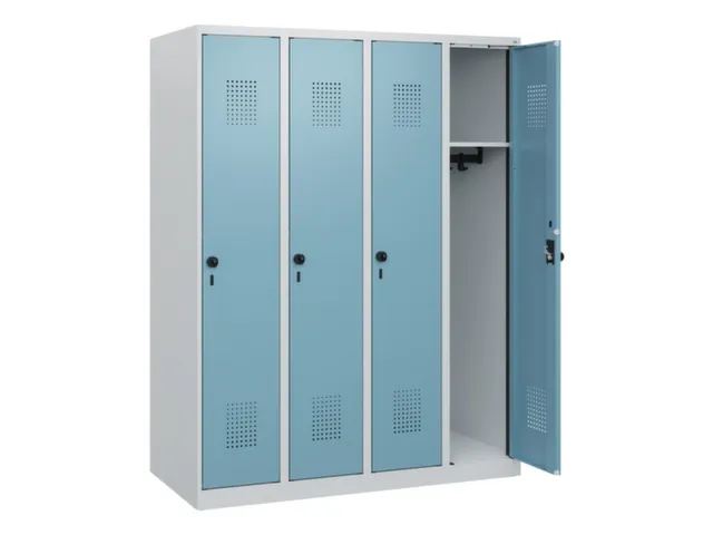 schoollocker,HxBxD 1530x1200x500mm,4vak,vak B 300mm,draaigrendel