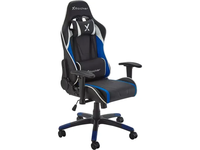Xrocker Agility Gaming stoel zwart blauw 5124601 tiener PU leer 100kg
