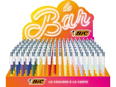 BIC 4 colours BAR 4 kleuren-balpen Assorti Display 216 stuks