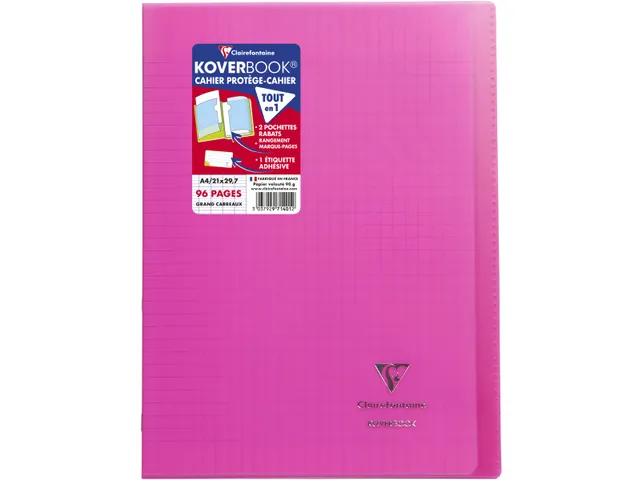 Schrift Koverbook A4 48 vel Seyès, kaft in PP assorti transparant