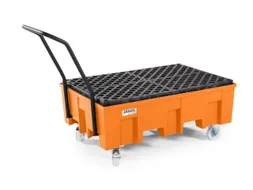 verrijdbare PE-opvangbak,v. 2x200l vat,opvangvol. 220l