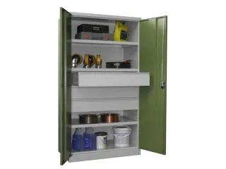 systeemkast,HxBxD 1950x1040x630mm,3xStalen bodem,RAL7035,front RAL7016 - 1