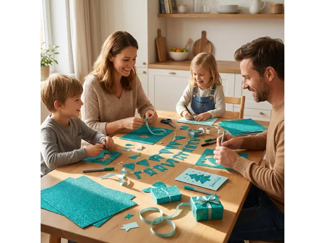 Glitterkarton Kangaro turquois 50x70cm pak à 10 vel
