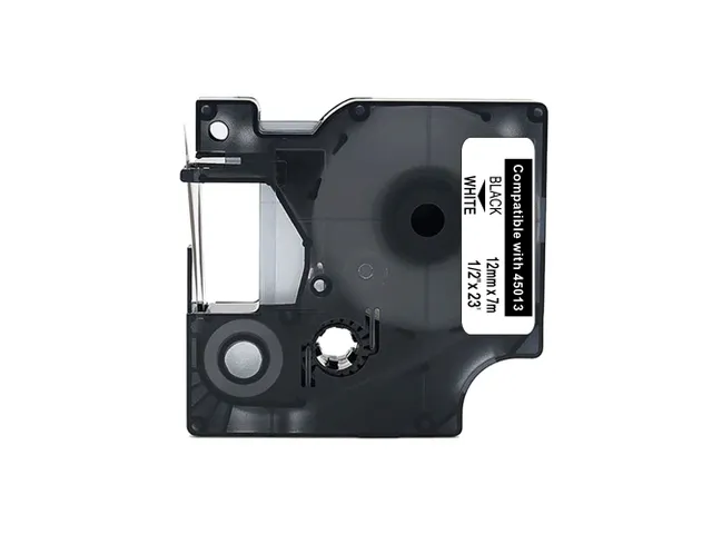 Ruban étiqueteuse compatible Dymo 45013 D1 12mmx7m noir sur blanc