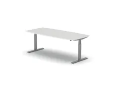 Elektrisch ihv Vergadertafel Vatvorm 2000x800mm Alu + Wit Blad