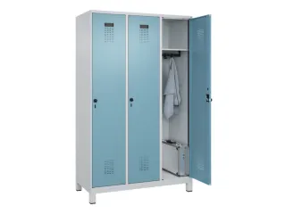 locker,HxBxD 1950x1200x500mm,3vak,vak B 400mm,draaigrendel,voeten - 1