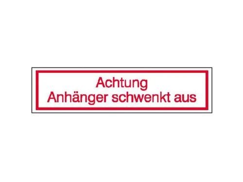 aanwijzingsbord,Let op Aanhangwagen zwenkt uit,aluminium gemerkt