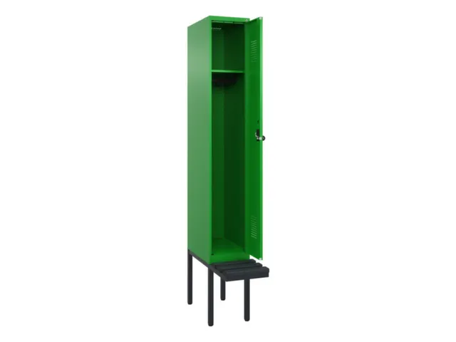 locker met bank,HxBxD 2120x300x815mm,1vak,vak B 300mm,draaigrendel