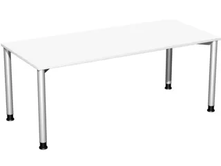 In Hoogte Verstelbaar Bureau 680-800X1800X800Mm Blad Wit 4-Voeten - 1