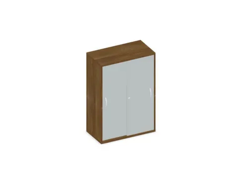 Schuifdeurkast 1150x800x430mm Romp Noten Decor Front Lichtgrijs