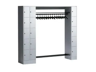 locker met kapstok,HxBxD 1950x2100x480mm,romp RAL7035,front RAL7035 - 2