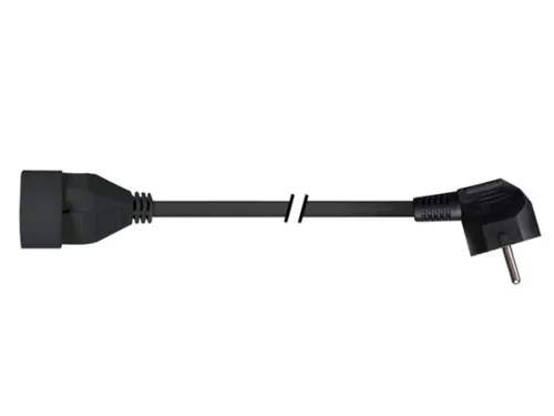 Verlengkabel 1.5 M 90° Stekker Zwart Penaarde Schuko