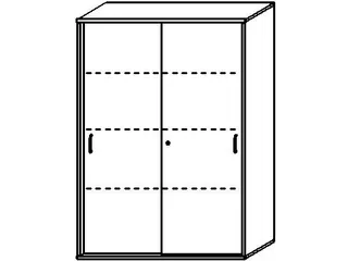 Schuifdeurkast 1540x1000x430mm Romp Noten Decor Front Lichtgrijs - 11