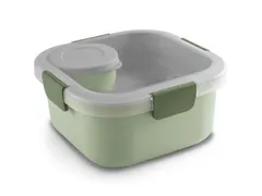 Boîte à lunch Sigma Home pour emporter, 1,4 L, verte - 17,7 x 17,7 x