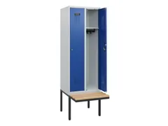 locker met bank,HxBxD 1950x600x815mm,2vak,vak B 300mm,cilinderslot
