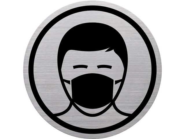 RVS pictogram 'mondmasker dragen' | DeurbordShop.nl