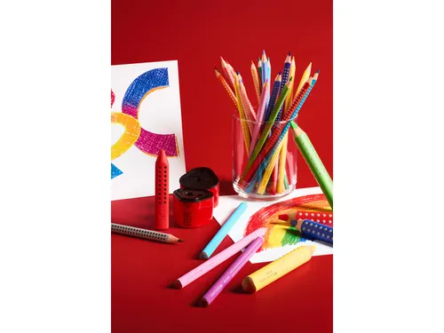 puntenslijper Faber-Castell GRIP 2001 mini blauw/rood assorti display