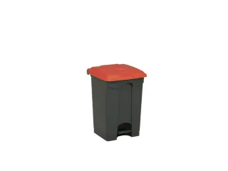 pedaalemmer,1x45l,HxBxD 600x398x410mm,romp PP grijs,deksel PP rood - 1