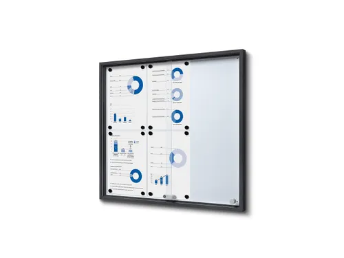 Vergrendelbaar notitiebord Indoor Slim 6xA4 met Schuifdeuren Antraciet