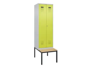 PBM-locker met bank,HxBxD 2120x600x815mm,2vak,vak B 300mm - 2
