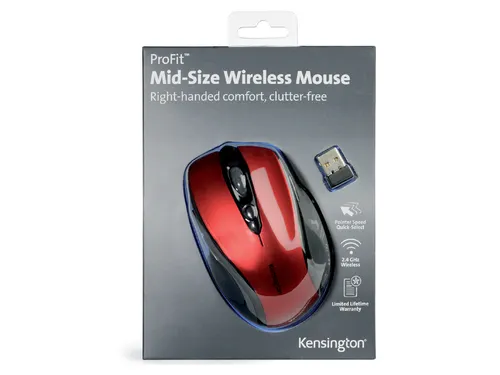 Muis Kensington Pro Fit draadloos rood rechts