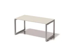 bureau,HxBxD 740x1600x800mm,blad grijswit,sledeframe zilverkleurig