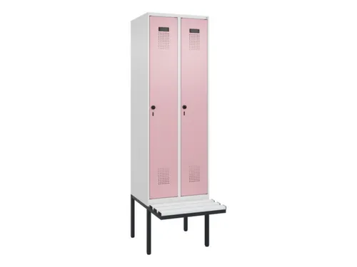 locker met bank,voor scheiding van kleding,HxBxD 2120x600x815mm,2vak