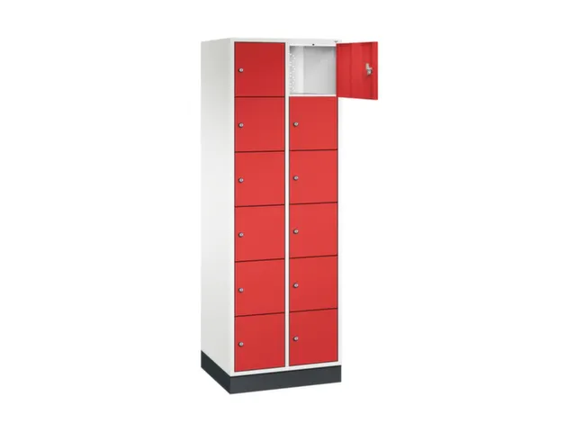 lockerkast,HxBxD 1950x620x500mm,2x6vakken,cil.-slot,sokkel