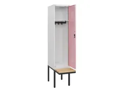 locker met bank,HxBxD 1950x400x815mm,1vak,vak B 400mm,cilinderslot