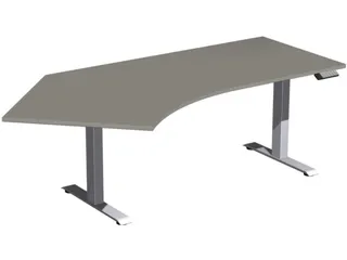 Elektrisch in hgte vst. hoekbureau,HxBxD 730-1230x2166x1130mm - 1