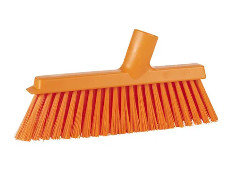 Vikan Hygiene medium veger Oranje stofblik lange steel 250mm