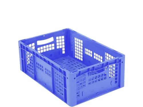 Euronorm Stapelkrat Pp 220x600x400mm Wanden/bodem Open Blauw 44l