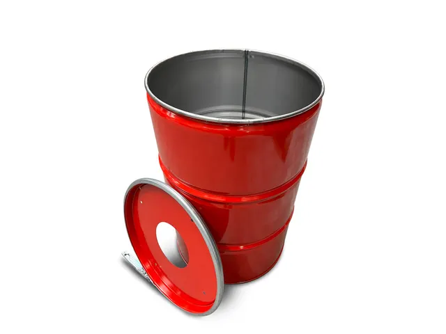 The Binbin Plastic met inwerpopening 200 Liter Rood