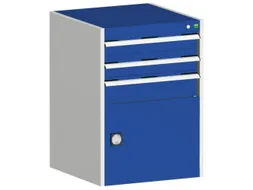 ladekast HxBxD 900x650x525mm 3laden RAL7035 front RAL5010