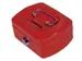 Geldkist Pavo met muntgleuf 125x95x60mm rood