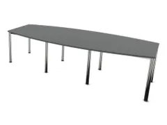 vergadertafel,HxBxD 740x2800x1200mm,vatvormig,MS-donkergrijs