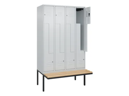 Z-garderobekast,HxBxD 2120x1200x815mm,8vak,vak B 300mm,cil.-slot