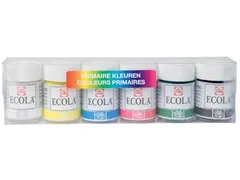 Ecola plakkaatverf potje 16ml, 6 potjes assorti