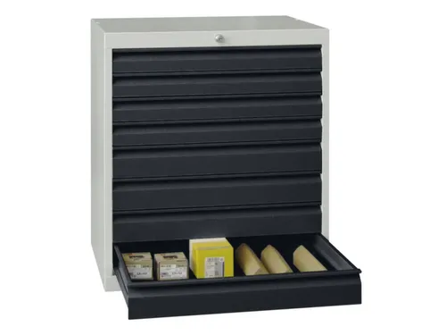 ladekast HxBxD 800x715x600mm 8laden slot RAL7035 front RAL7016