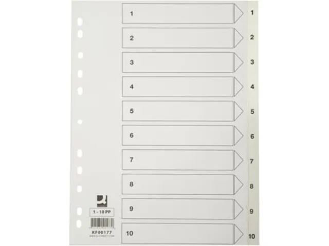 Tabbladen PP Set 1-10 Met Indexblad A4 11-Gaats Wit Personaliseerbaar
