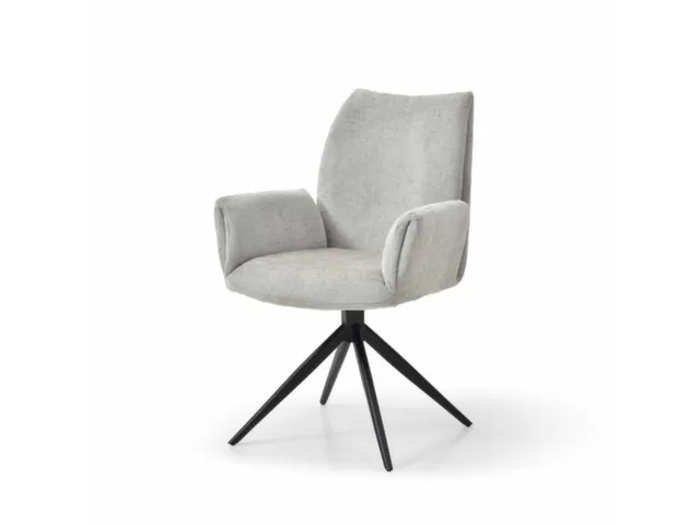 Bezoekersstoel,Stervoetonderstel Ronde Buis Zwart,M. Armleuningen