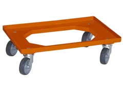 Bakonderwagen 250kg Laadvloer 600x400mm Rubberen Wielen Oranje