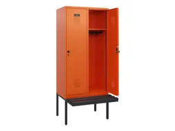 locker met bank,HxBxD 1950x800x815mm,2vak,vak B 400mm,draaigrendel