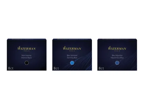 Inktpatroon Waterman lang Mysterious Blue Blauw-Zwart 8 stuks