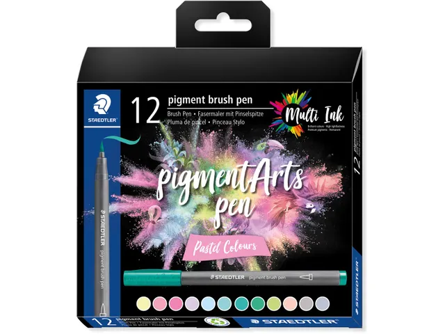 Pigment Arts brush pen etui 12st Pastel Col