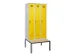 locker met bank,voor scheiding van kleding,HxBxD 2120x900x815mm,3vak