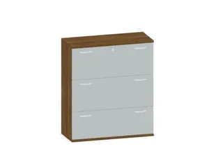 hangmappenkast 1150x1000x430mm 3hangmappenframes Noten + Lichtgrijs - 1